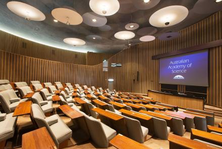 Ian Wark Theatre: Our main auditorium, the Ian Wark Theatre, is located under the soaring apex of the dome.
